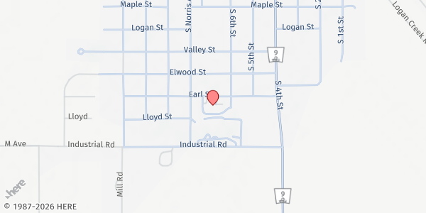 Map showing Northeast Nebraska Community Action Partnership (CAP) - Pender at 603 Earl St, Pender, NE