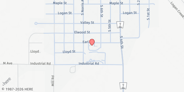 Map showing Northeast Nebraska Community Action Partnership Food Pantry at 603 Earl St, Pender, NE