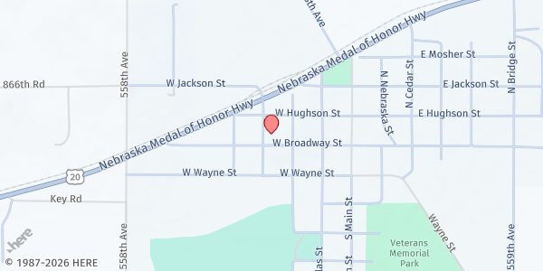 Map showing Randolph Pantry at 310 W Broadway, Randolph, NE