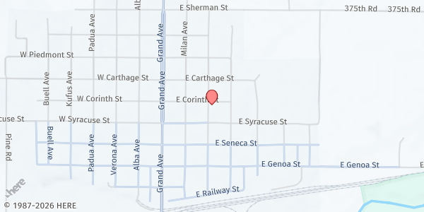 Map showing Our Lady of Lourdes Catholic Church at 324 E Corinth St, Ravenna, NE
