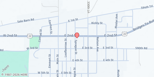 Map showing Sheridan County Courthouse at Sheridan County Courthouse, Rushville, NE
