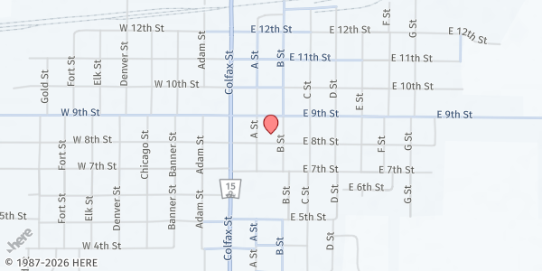 Map showing Presbyterian Church at , Schuyler, NE