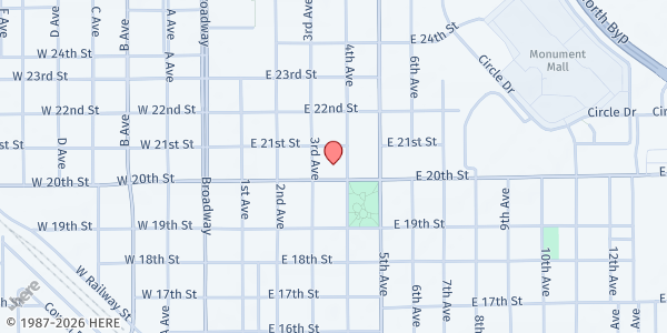 Map showing First United Methodist Church at 2002 4th Ave, Scottsbluff, NE