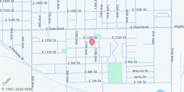 Map showing Our Lady of Guadalupe Catholic Church Scottsbluff at 1102 12th Ave, Scottsbluff, NE