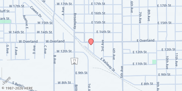 Map showing Potter's Wheel Ministries at 118 E Overland, Scottsbluff, NE