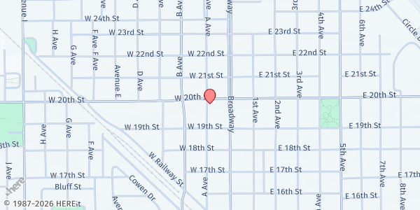 Map showing The Hope Center at 1937 Ave A, Scottsbluff, NE