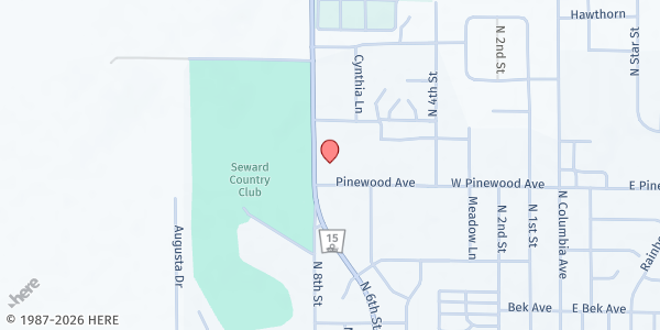 Map showing Grace Lutheran Church at 746 Pinewood Ave, Seward, NE