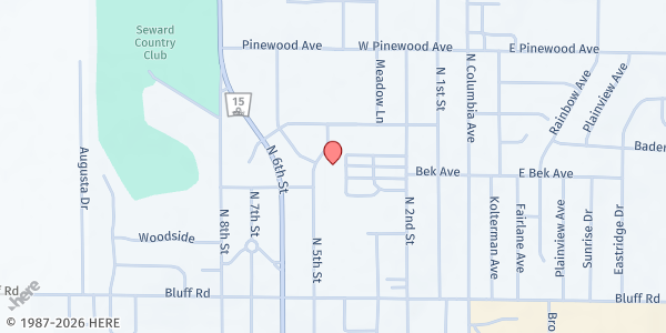 Map showing Seward United Methodist Church at 1400 N. 5th St., Seward, NE