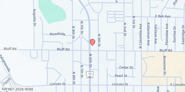 Map showing St Andrew's Episcopal Church at 1014 N 6th St, Seward, NE