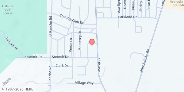Map showing Table of Grace Food Pantry at 1114 Toledo St, Sidney, NE