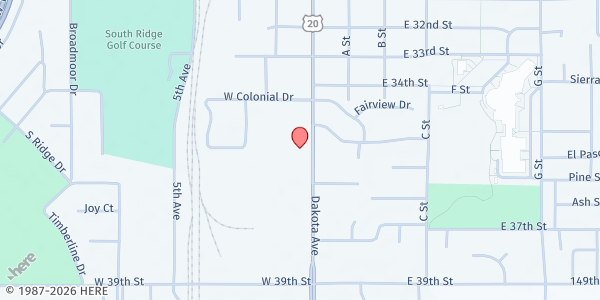 Map showing First Lutheran ELCA at 3601 Dakota Ave, South Sioux City, NE