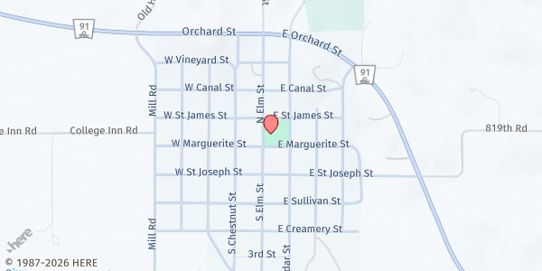 Map showing St Michael's Catholic Church at 150 E Marguerite St, Spalding, NE