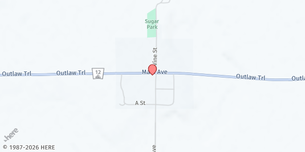 Map showing Assembly of God Church at 90292 N Ash St, Springview, NE