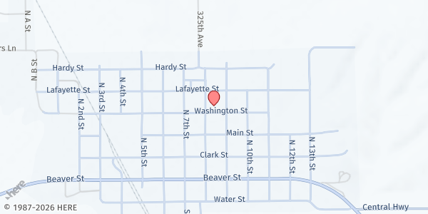 Map showing St. Edward Catholic Church at 805 Washington St, St Edward, NE