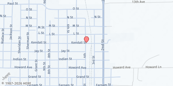 Map showing Howard - Greeley Food Pantry at 1104 4th St, St Paul, NE