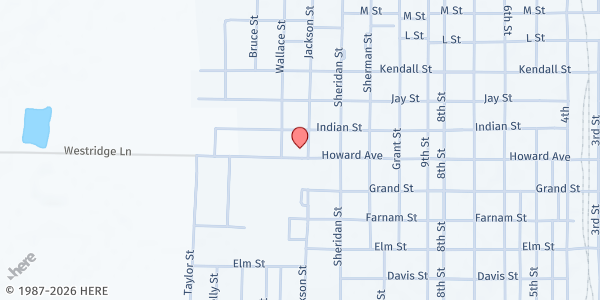 Map showing St. Mark's Lutheran Church at 1306 Howard Ave, St Paul, NE