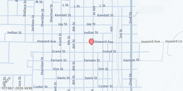 Map showing The Carpenter's House at 603 Howard Ave, St Paul, NE