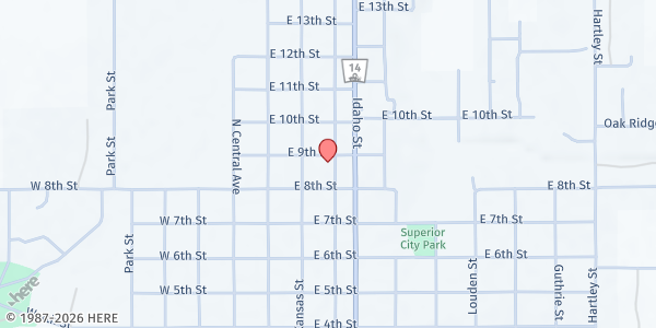Map showing Centennial Lutheran Church at , Superior, NE