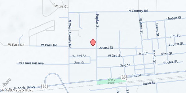 Map showing Sacred Heart Catholic Church at 410 Poplar St, Sutherland, NE