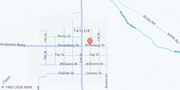 Map showing Prairie Rose Pantry at 406 2nd St, Taylor, NE