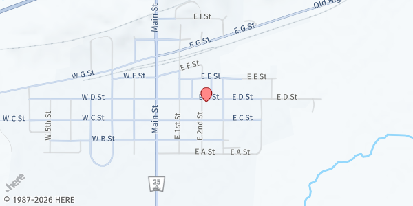 Map showing United Methodist Church at 318 E 2nd St, Trenton, NE