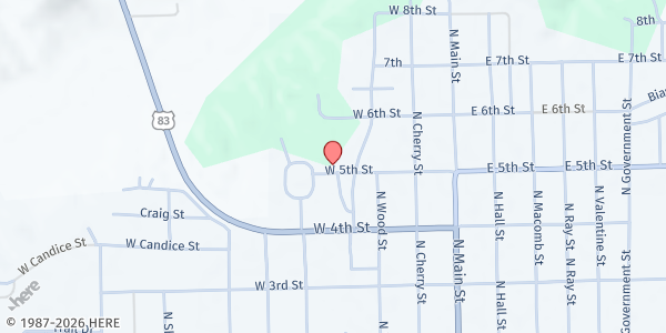 Map showing St Nicholas Church Hall at 400 W 5th St, Valentine, NE