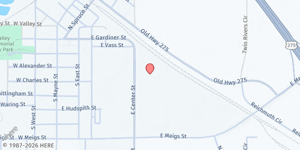Map showing Douglas County West Elementary School Mobile at 400 S Center St, Valley, NE
