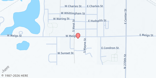 Map showing St. Mark's Lutheran Church (Valley) at 115 W Meigs St, Valley, NE