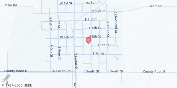 Map showing Saints Mary & Joseph Catholic Church at 637 Iver St., Valparaiso, NE