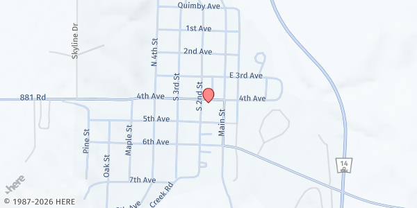 Map showing United Methodist Church at 403 2nd St, Verdigre, NE