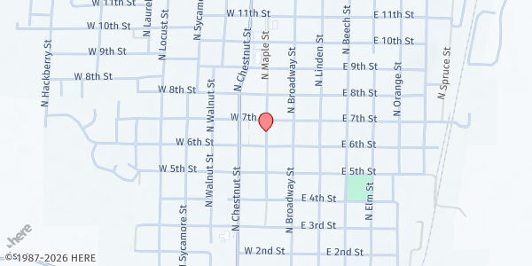 Map showing Food Bank Lincoln at Gayle Hattan Pavilion/Fairgrounds at 635 E. C St., Wahoo, NE