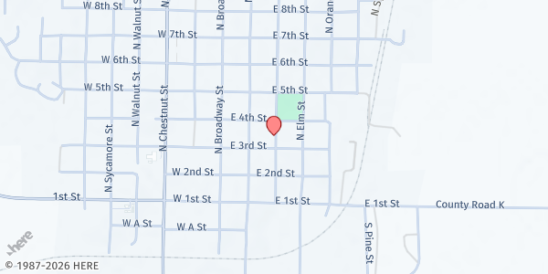 Map showing Saunders County Food Pantry at 345 N Beech St, Wahoo, NE