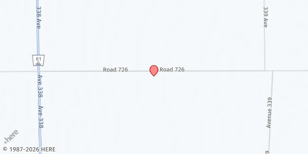 Map showing St. Paul Lutheran Church at 726 Rd, Wauneta, NE