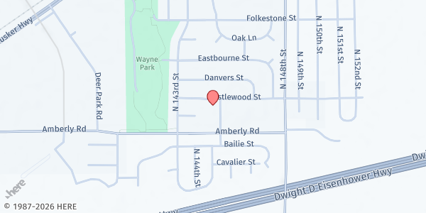 Map showing Peace Lutheran Church at 9831 N 145th St, Waverly, NE