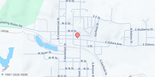 Map showing United Methodist Church at 102 E Eldora Ave, Weeping Water, NE