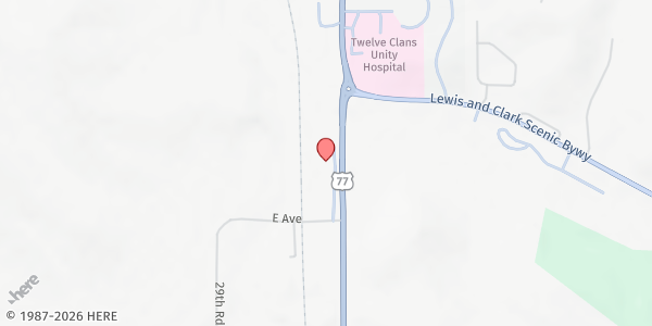 Map showing Winnebago Human Services at 218 Industrial Rd, Winnebago, NE