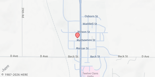 Map showing Winnebago Reformed Church at 305 N, Winnebago, NE