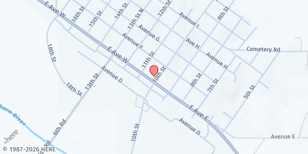 Map showing Wisner Community Senior Center - Food Distribution Center at 1002 Avenue E, Wisner, NE