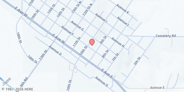 Map showing Wisner United Methodist Church of Christ at 916 F Ave E, Wisner, NE