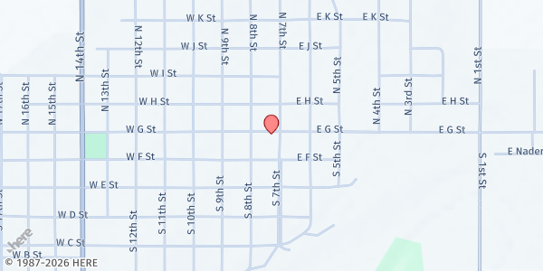 Map showing Wymore Food Pantry - United Methodist Church at 101 S. 7th St., Wymore, NE