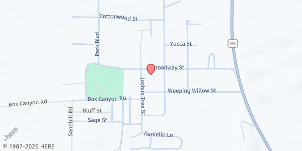 Map showing Alamo Pahranagat Valley Senior Citizens, Inc. at 400 Broadway St., Alamo, NV