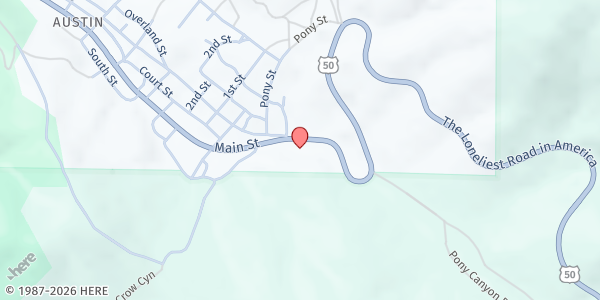 Map showing Austin Baptist Church at 234 Water St., Austin, NV