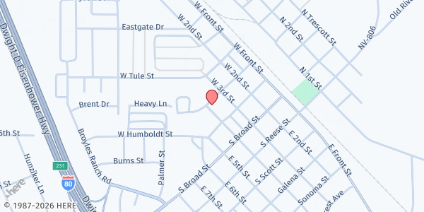Map showing Battle Mountain Frontier Community Action Agency at 370 S Mountain St, Battle Mountain, NV