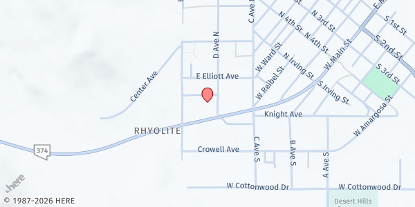 Map showing Beatty Baptist Church at 1501 NV-374, Beatty, NV