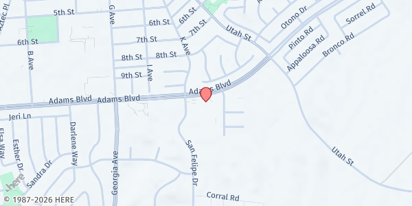 Map showing Christian Center Church at 571 Adams Blvd., Boulder City, NV