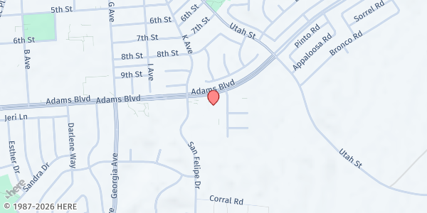 Map showing Christian Center - Food Distribution Center at 571 Adams Blvd, Boulder City, NV