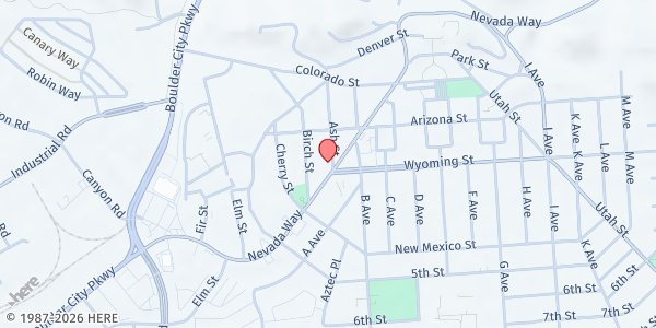 Map showing Emergency Aid of Boulder City at 600 Nevada Way, Boulder City, NV