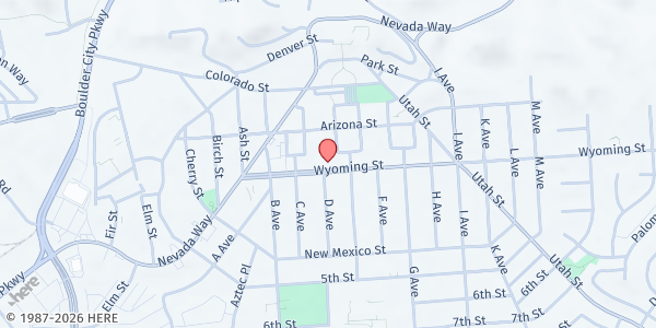 Map showing Grace Community Church at 1150 Wyoming St, Boulder City, NV