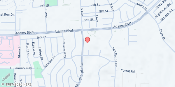 Map showing Lend A Hand of Boulder City at 801 Adams Blvd Cottage 3, Boulder City, NV