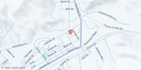 Map showing Caliente Community United Methodist Church at 140 Tennille St, Caliente, NV